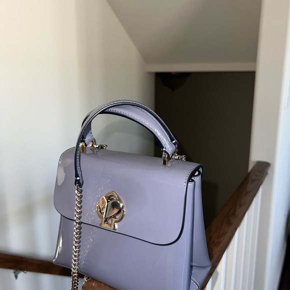 Kate Spade Romy Patent Mini Top Handle Satchel in Bass Blue - Picture 7 of 9